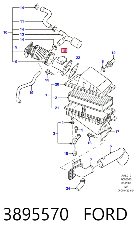 F6DZ12B579ARM Ford Датчик витрати повітря