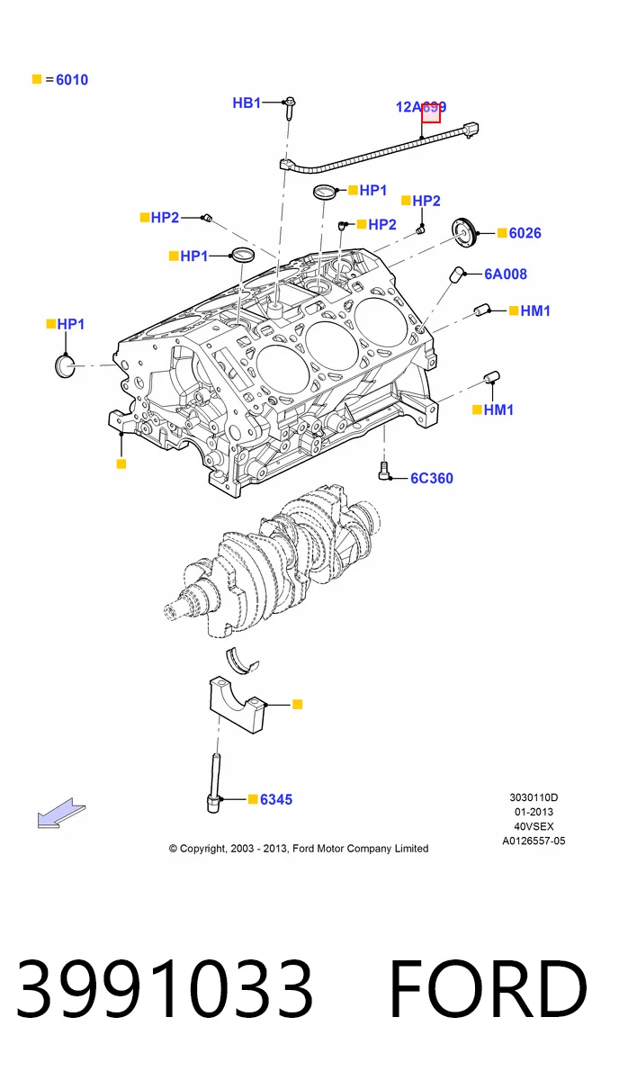 Датчик детонації на Ford Explorer  U2