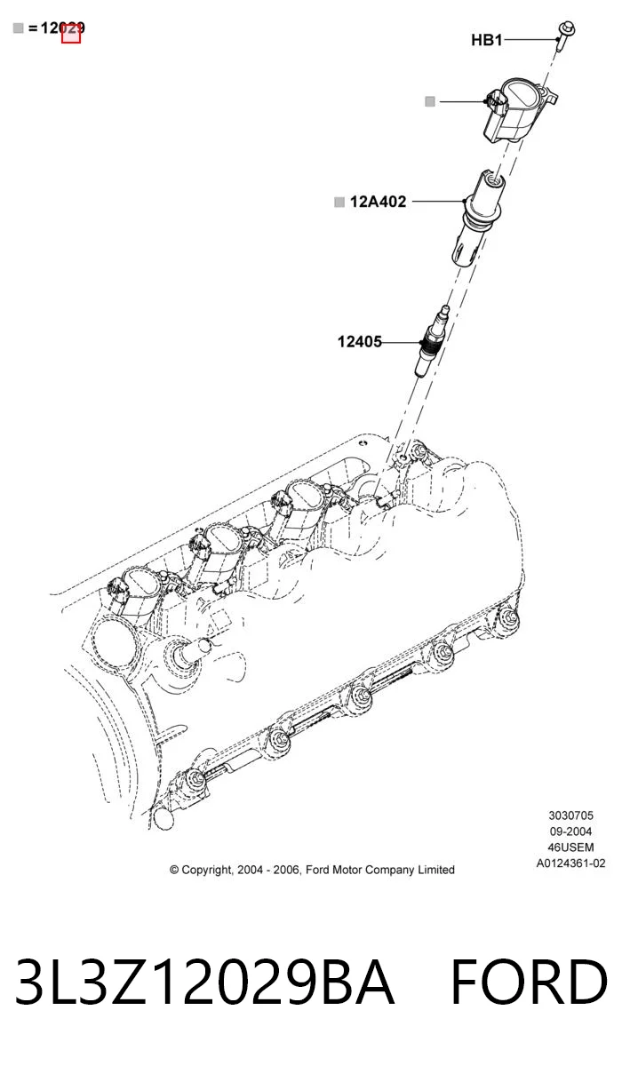 3L3Z12029BA Ford Котушка запалювання