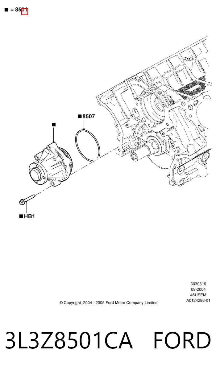 3L3Z8501CA Ford Насос охолодження