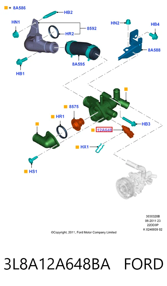 Датчик температури охолоджуючої рідини Ford Transit 7
