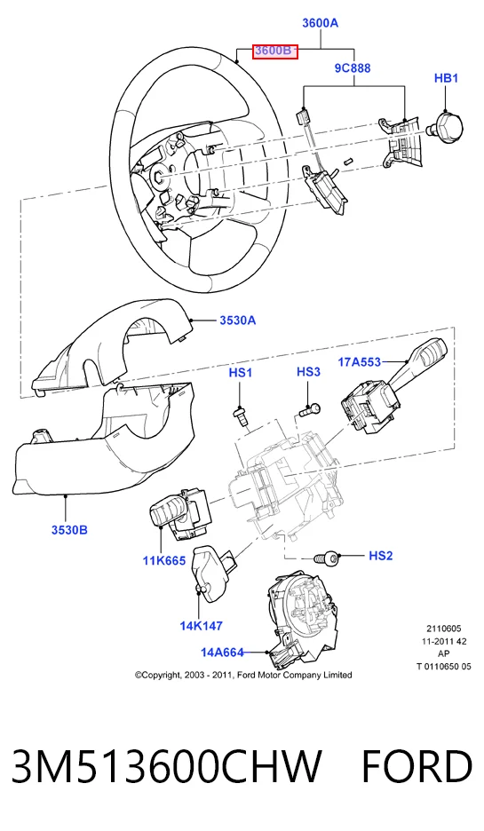 Купити Кермо Ford C-Max  CB3