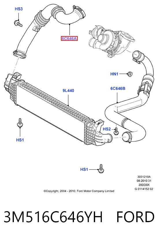 3M516C646YH Ford Трубка, що нагнітається