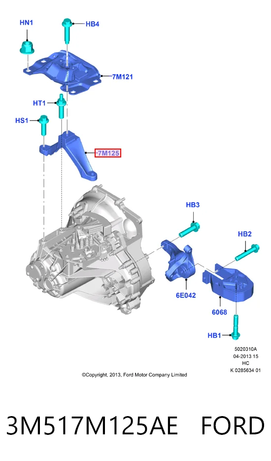 3M517M125AE Ford Кріплення подушки коробки передач