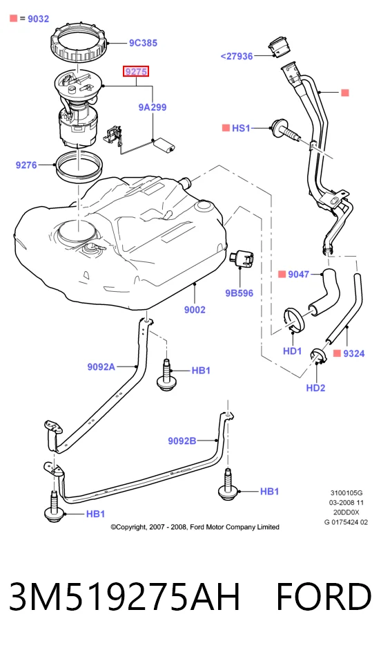 3M519275AH Ford Електробензонасос