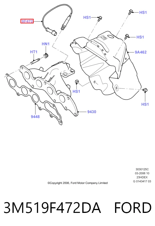 3M519F472DA Ford Лямбда зонд після каталізатора