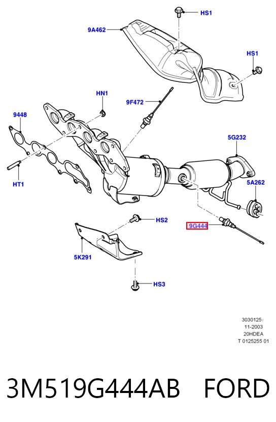 3M519G444AB Ford Лямбда зонд після каталізатора