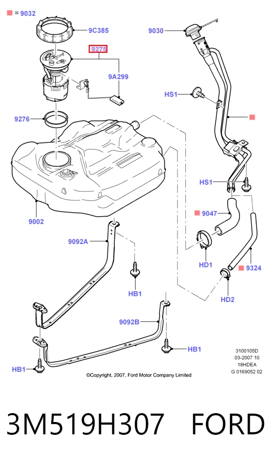 3M519H307 Ford Електробензонасос