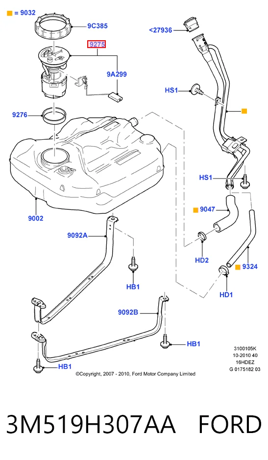 3M519H307AA Ford Електробензонасос