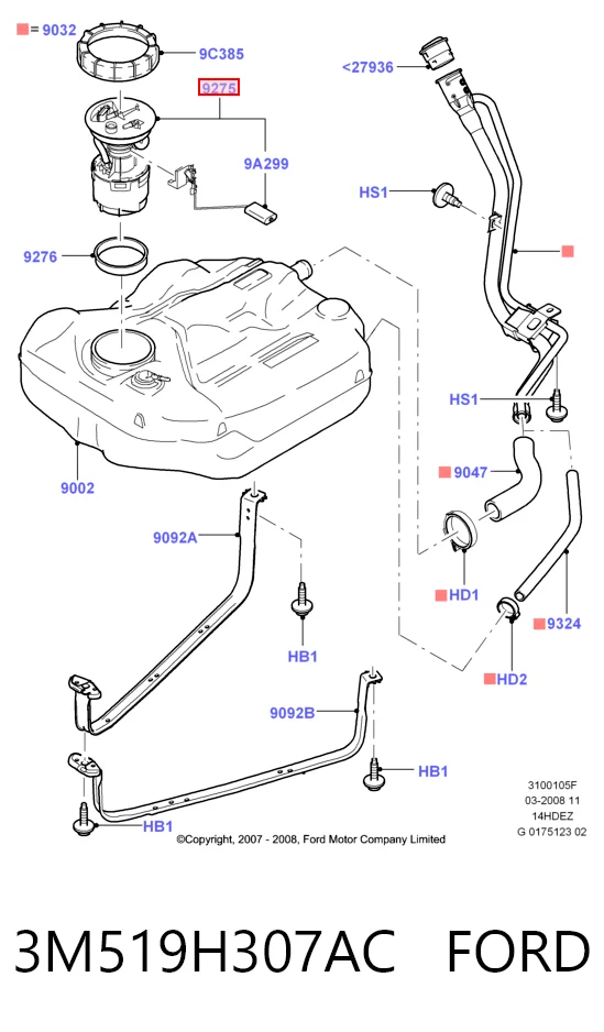 3M519H307AC Ford Електробензонасос