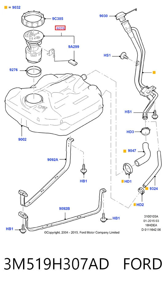 3M519H307AD Ford Електробензонасос