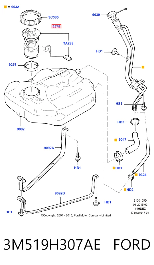 3M519H307AE Ford Електробензонасос