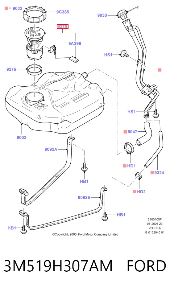 3M519H307AM Ford Електробензонасос
