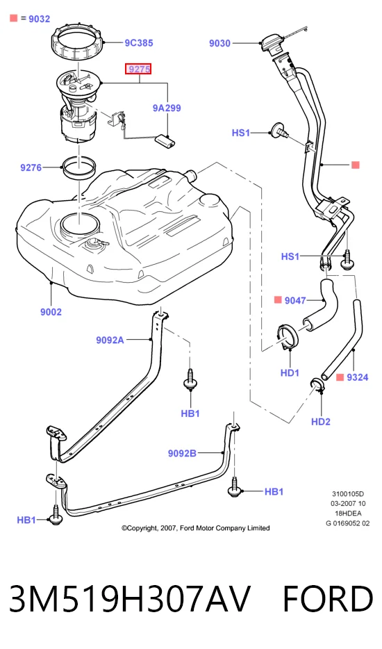 3M519H307AV Ford Електробензонасос