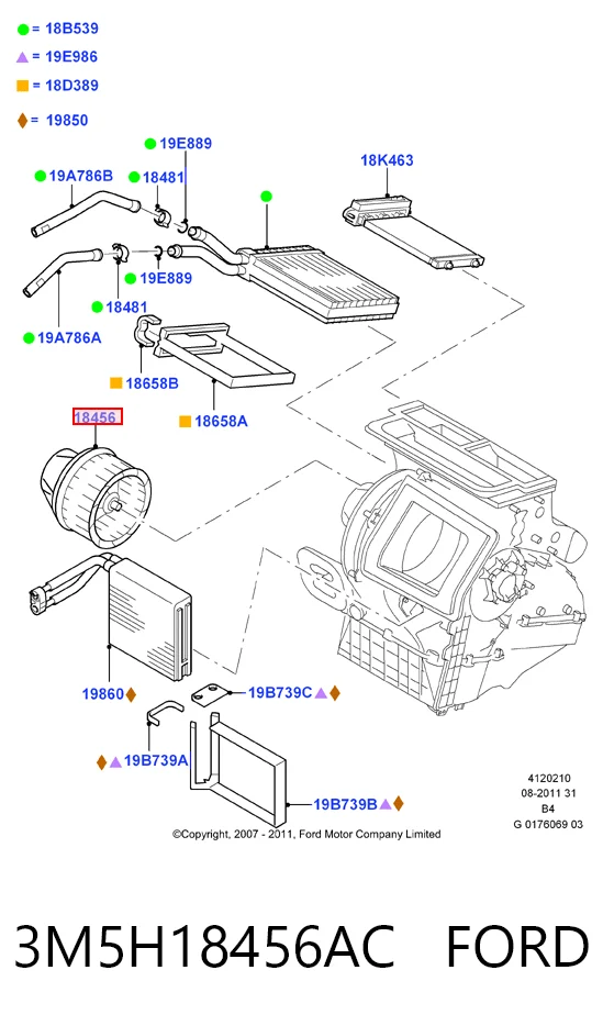 3M5H18456AC Ford Електромотор пічки
