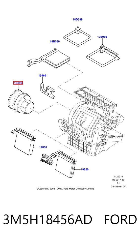 3M5H18456AD Ford Електромотор пічки