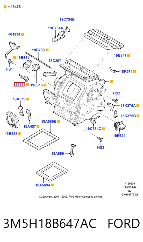 3M5H18B647AC Ford Регулятор оборотів пічки
