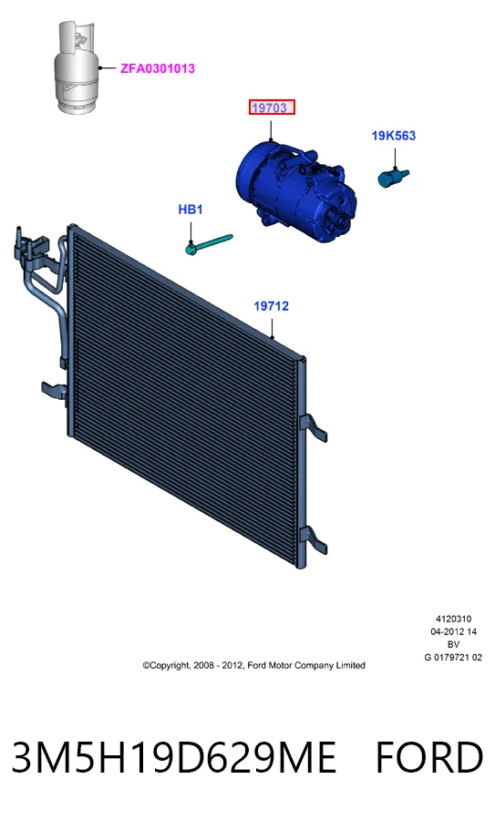 3M5H19D629ME Ford Компресор холодоагенту