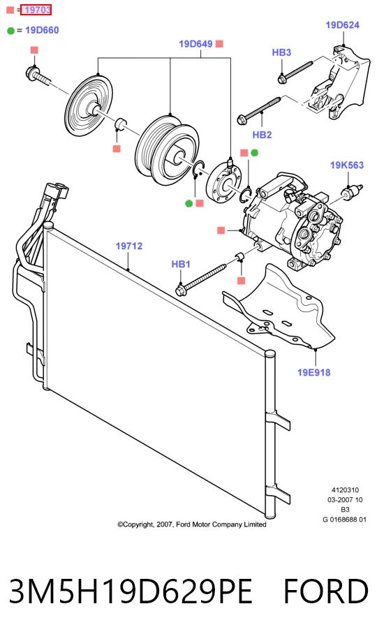 3M5H19D629PE Ford Компресор холодоагенту