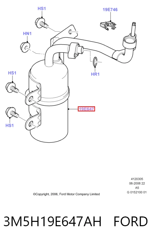 3M5H19E647AH Ford Ресивер-осушувач кондиціонера
