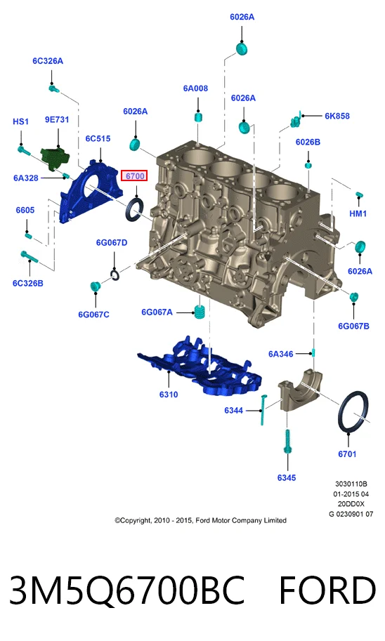  Сальник коленвалу Ford Focus 2