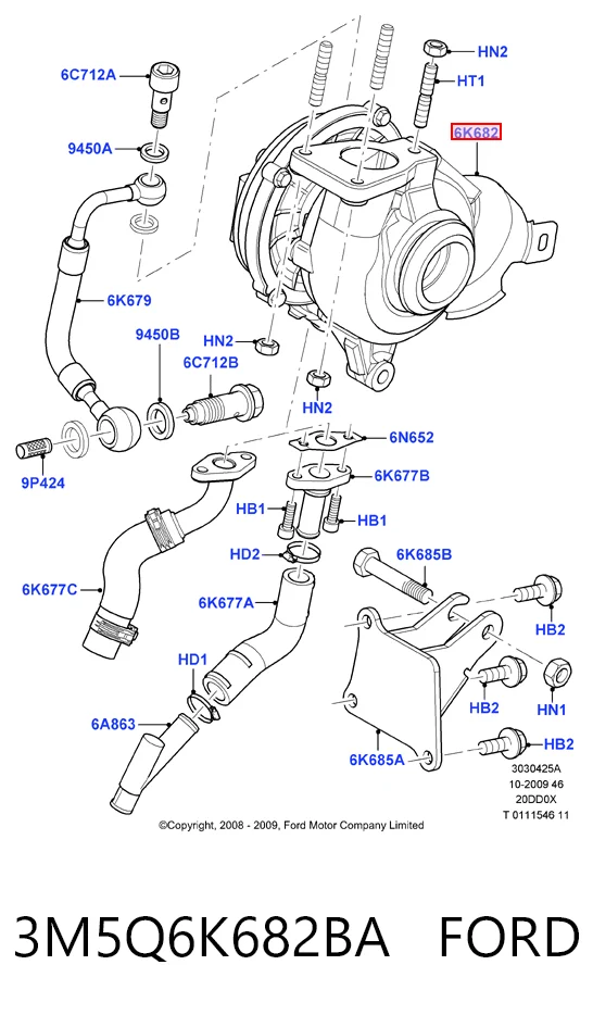 3M5Q6K682BA Ford Турбонаддув
