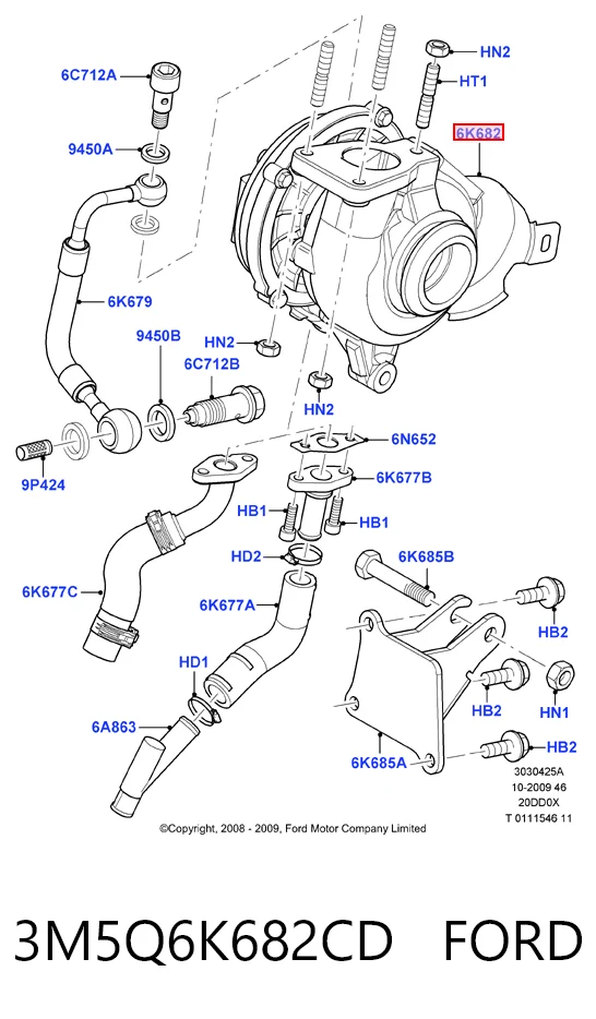 3M5Q6K682CD Ford Турбонаддув