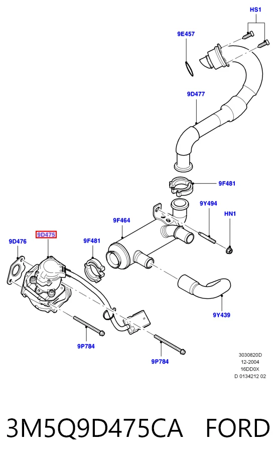3M5Q9D475CA Ford Клапан рециркуляції відпрацьованих газів EGR