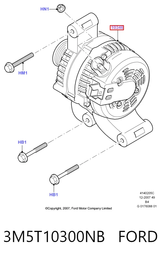 3M5T10300NB Ford Авто генератор