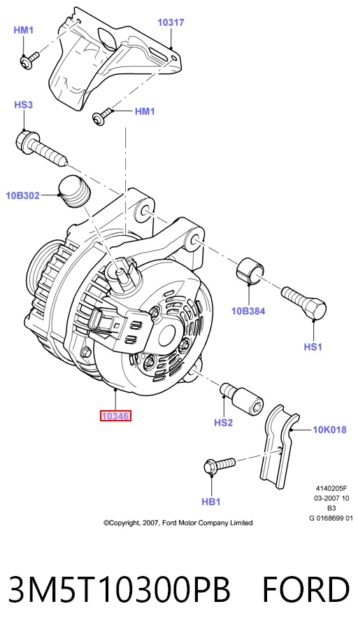 3M5T10300PB Ford Авто генератор