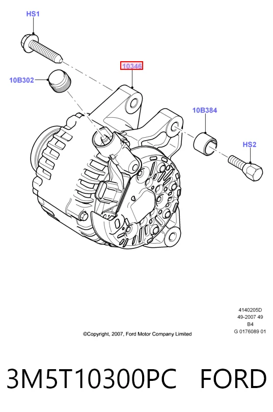 3M5T10300PC Ford Авто генератор
