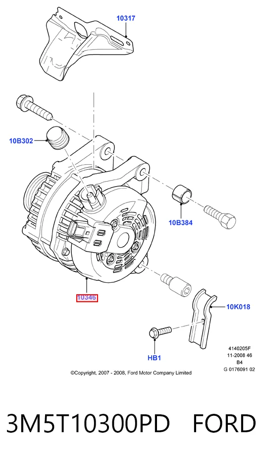 3M5T10300PD Ford Авто генератор