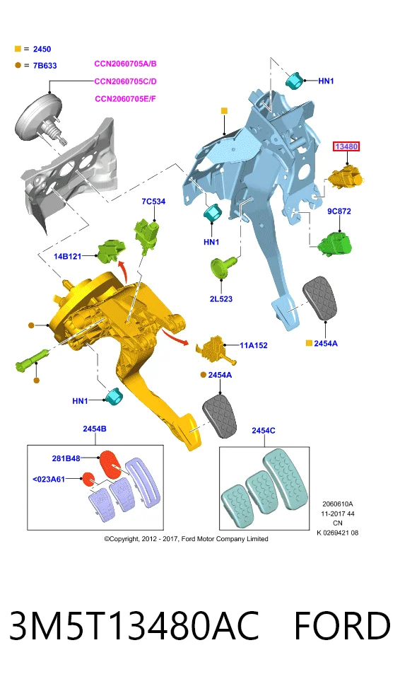 3M5T13480AC Ford Лягушка стоп-сигналу