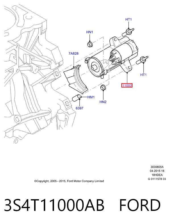 3S4T11000AB Ford Стартер двигуна