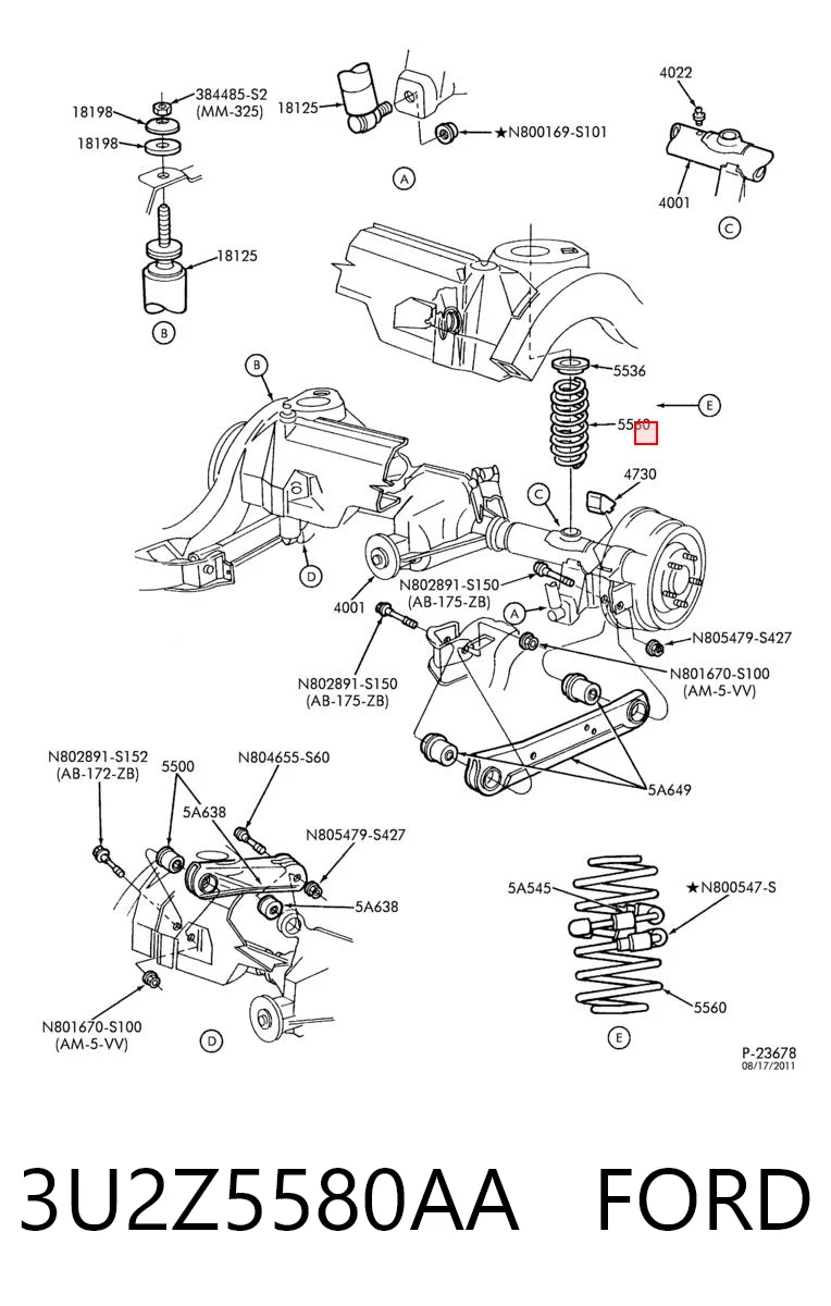 3U2Z5580AA Ford Пневмоподушка/пневморессора моста заднього