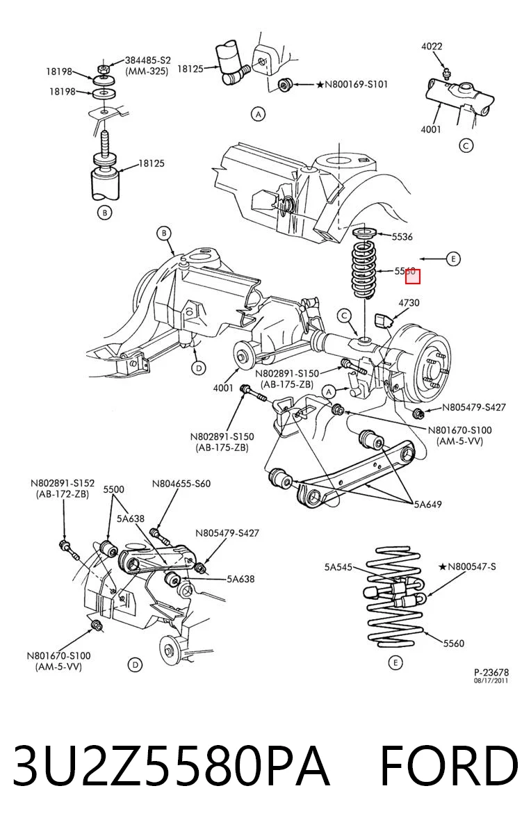 3U2Z5580PA Ford Пневмоподушка/пневморессора моста заднього