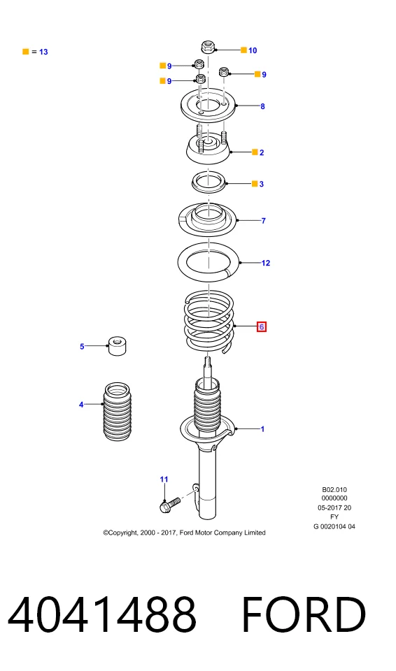 SS2107 DP Group Пружина амортизатора передняя