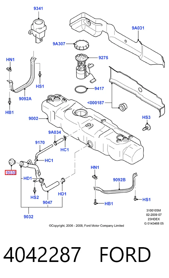 4042287 Ford Кришка / пробка бензобака