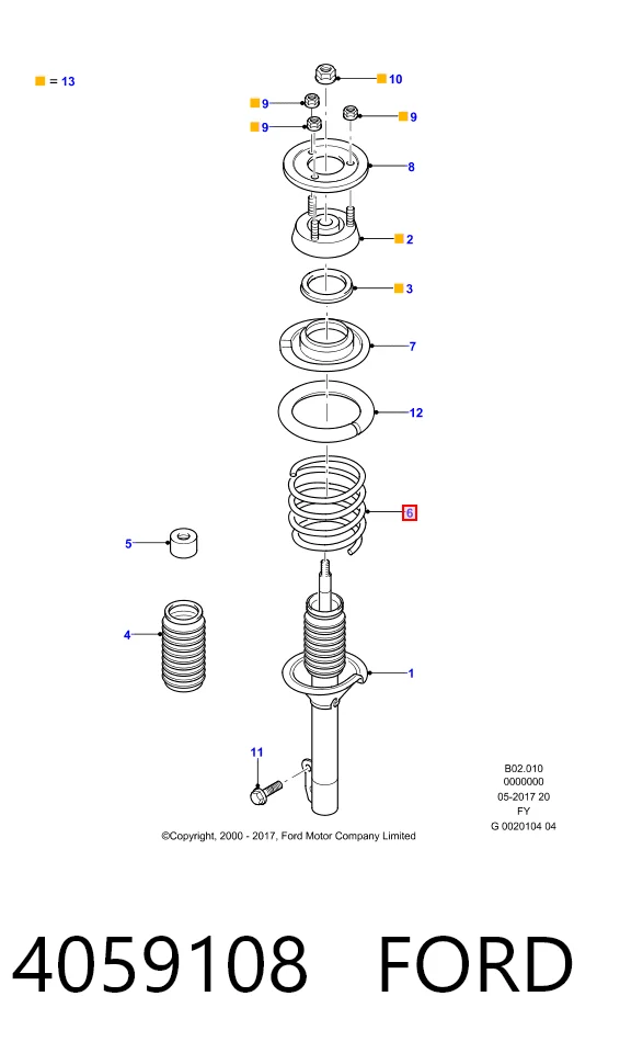SS2107 DP Group Пружина амортизатора передняя