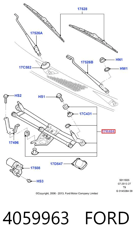 Трапеція склоочисника на Ford Transit VI V347/8