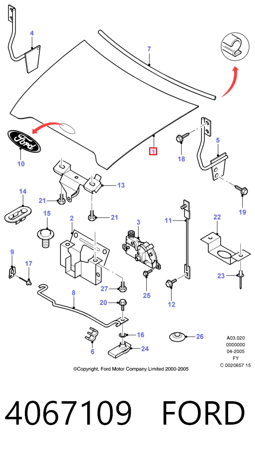 Капот Ford Transit V фургон (V184/5) (2000 - 2006) ціна, від 61.87 USD
