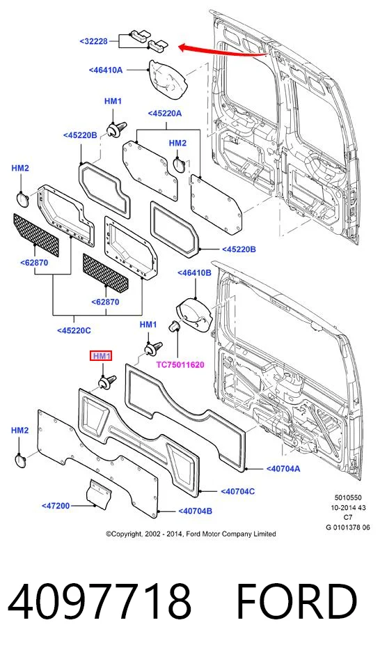 4097718 Ford Пістон (кліп) кріплення обшивки дверей