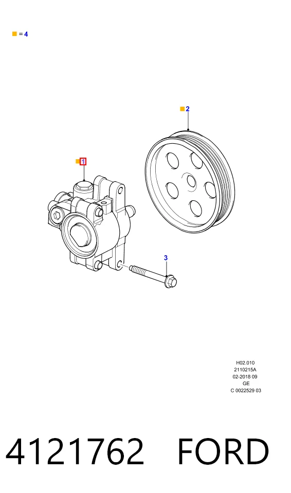 4121762 Ford Насос гідропідсилювача