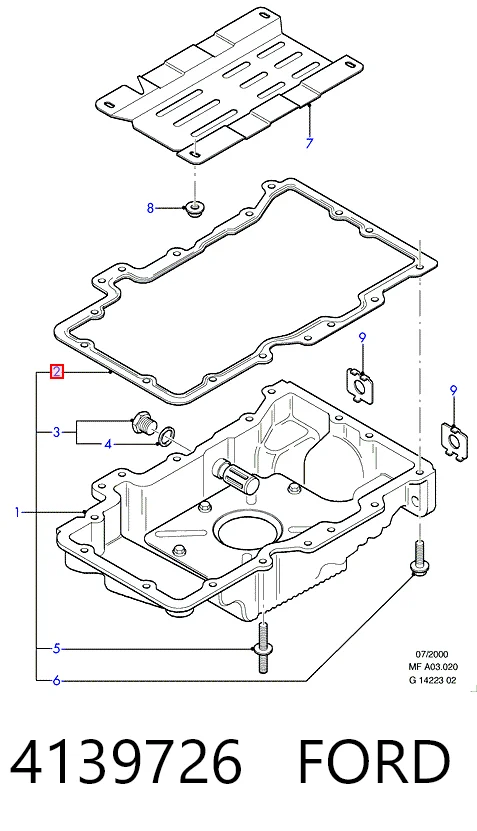 Прокадка масляного картера піддону Mazda AJ0410431A