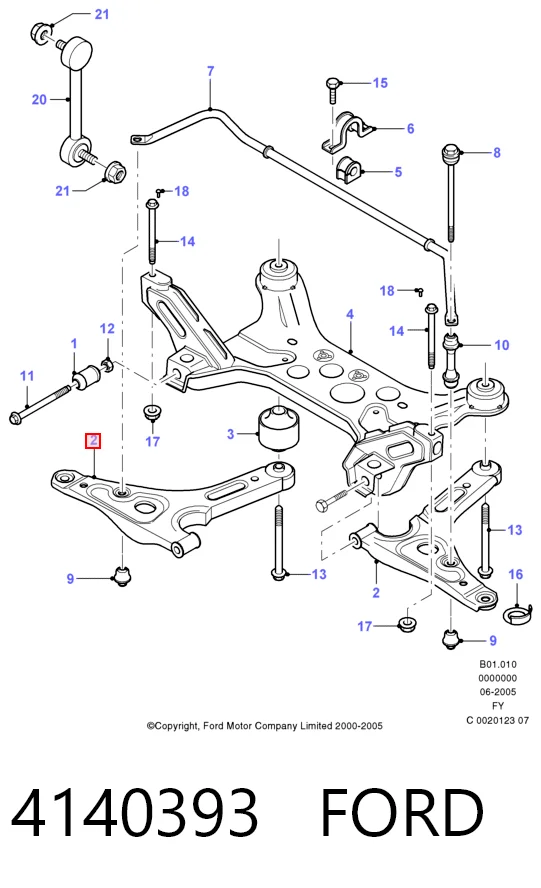 4140393 Ford Важіль передньої підвіски нижній, правий