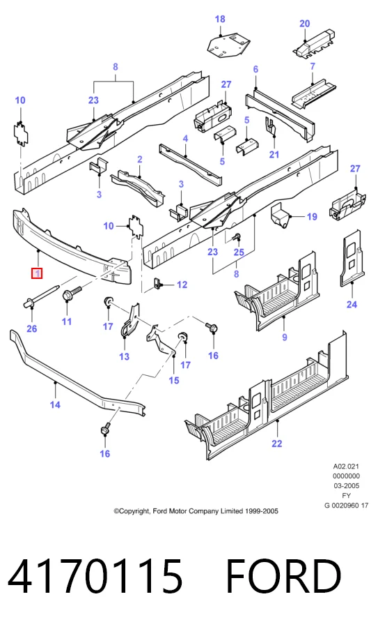 Балка бампера переднього на Ford Transit V V184/5