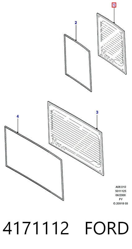 Скло багажної двостулкової двері, правої Safeglass 3739BGNVR ціна, від 34.42 USD