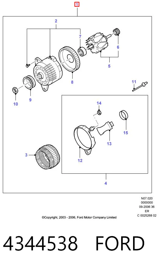 4344538 Ford Авто генератор