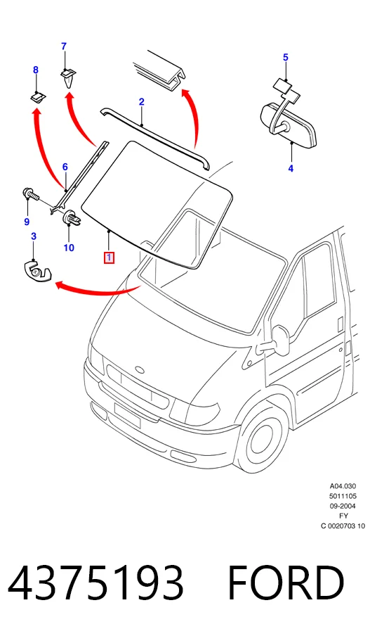 Автоскло Ford Transit V автобус (V184/5) (2000 - 2006) ціна, від 88.32 USD