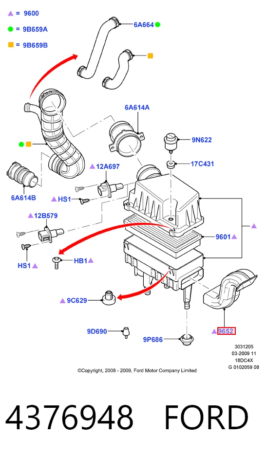 Датчик масової витрати повітря Ford Connect фургон (TC7) (2002 - 2013) ціна, від 13.87 USD